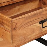 vidaXL Strani šal s predalom Rjava 66 x 33 x 70 cm Trden akacijev les | Shoptok.si