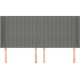  Uzglavlje s ušima tamnosivo 163x16x118/128 cm od tkanine | shoptok.hr