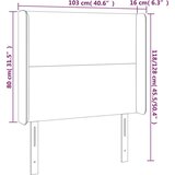 vidaXL Uzglavlje s ušima smeđesivi 103x16x118/128 cm od tkanine | shoptok.hr