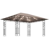  Sjenica s mrežom i LED svjetlima 4 x 3 x 2,73 m smeđe-siva | shoptok.hr