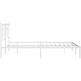 Metalni okvir za krevet s uzglavljem bijeli 150x200 cm | shoptok.hr