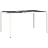  Vrtni stol 150x90x75 cm od kaljenog stakla i poliratana bijeli | shoptok.hr