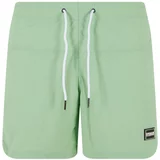 Urban Classics Kratke kopalne hlače zelena / črna / bela