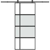 vidaXL Drsna vrata z opremo 90x205 cm kaljeno steklo in aluminij | Shoptok.si