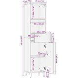 vidaXL Kupaonski ormar Bijelo 38 x 33.5 x 160 cm Masivno drvo manga | shoptok.hr