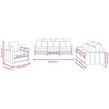  3-dijelni set sofa s jastucima smeđi baršunasti | shoptok.hr