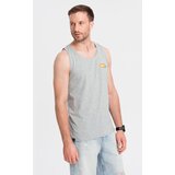 Ombre Summer Vibe printed men's cotton tank top - grey melange | ePonuda.com