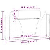  Jastuk za uzglavlje Viana Crni 100 cm Implicitna koža | shoptok.hr