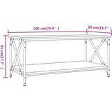  Stolić za kavu smeđi 100x50x45 cm konstruirano drvo i željezo | shoptok.hr