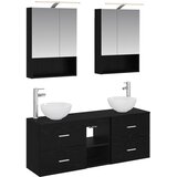  Set ormarića za kupaonicu 5 pcs Crni hrast 50 x 14,5 x 70 cm Cene