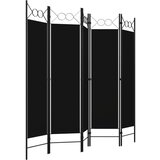 vidaXL Paravan 5-delni črn 200x180 cm | Shoptok.si