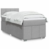 vidaXL Box spring postelja z vzmetnico svetlo siva 90x190 cm blago | Shoptok.si