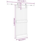  Klizna vrata s priborom za montažu 85 x 210 cm masivna borovina | shoptok.hr