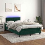  s oprugama i madracem LED tamnozelenim 120x190 cm baršun | shoptok.hr