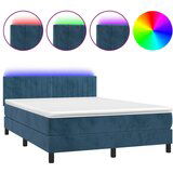 The Living Store Box spring postelja z vzmetnico LED temno modra 140x200cm žamet - Box Spring Postelja, (21493006) | Shoptok.si