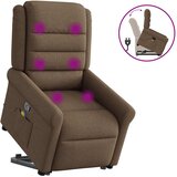  Masažni naslonjač na podizanje od tkanine smeđi | shoptok.hr