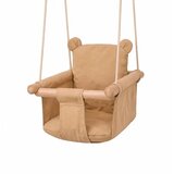 Kinder Home Dečija drvena ljuljaška Plišani meda – Mekano pamučno sedište/ do 30 kg Cene