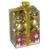  novogodišnji ukrasi za jelku 24 kuglice zlatne Cene