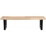  Zidna polica za umivaonik od čelika i masivnog bagremovog drva Smeđa 80 x 50 x 2 cm | Shoptok.si