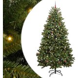 vidaXL Umestno božično drevo z LED lučmi Zelena 300 cm PVC in kovina | Shoptok.si