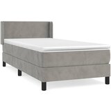 Box spring krevet s madracem svjetlosivi 100x200 cm baršunasti | shoptok.hr