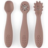 Petite&Mars Silikonske žličke za učenje 3 kosi 6 m+ Take&Match, Velvet Latte | Shoptok.si