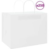  Papirnate vrečke 250 kosov z ročaji bela 32x22x24 cm, (5000160869) Slike