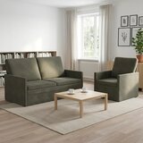  Set sofe 2 pcs Svjetlosiva Kordura tekstil - Svjetlosiva Jednostruka + Dvostruka (140 cm) | shoptok.hr