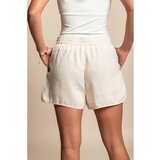 Fenzy Lanene Kratke Hlače, Krem | shoptok.hr
