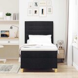  LED Box Spring Krevet s madracem Crna 90 x 190 cm tkanina | shoptok.hr