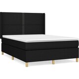  Krevet s oprugama i madracem crni 140 x 190 cm od tkanine | shoptok.hr