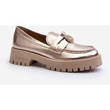 CheBello Leather Loafers with 4291 Gold Decoration Cene