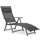 MULTIGARDEN sklopiva baštenska ležaljka za plažu sa podesivim naslonom i čeličnim ramom, gray, | ePonuda.com