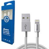 X Wave kabl usb iphone 2M 3A,lightning aluminium,upleteni srebrni Cene