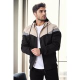 Dewberry 36136 Triangle Piece Hooded Seasonal Mens Coat-BEIGE Cene