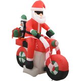 Djed Mraz na napuhavanje na motociklu LED IP44 160 cm | shoptok.hr