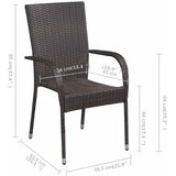  5-dijelni vrtni blagovaonski set smeđi | shoptok.hr
