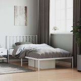 Metalni Kovinski posteljni okvir z vzglavjem bel 107x203 cm | Shoptok.si