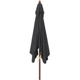  Vrtni suncobran s drvenim stupom crni 300x300x273 cm | shoptok.hr