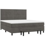  Krevet s oprugama i madracem tamnosivi 160x200 cm baršunasti | shoptok.hr
