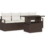  5-dijelni set vrtne sofe s jastucima smeđi poli ratan | shoptok.hr