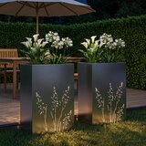  Vrtna saksija 2 kom. Srebrna 50 x 30 x 75 cm Nehrđajući čelik | shoptok.hr