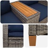  Rekreativna klupa s stolom Siva i tamnoplava 126 x 65 x 112 cm - siva i modra | shoptok.hr