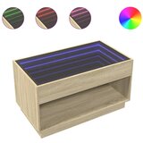 Maison Chic Klubska mizica - kavna mizica - Nizka mizica z neskončnimi LED sonoma hrast 90x50x50 cm, (21752076) Cene