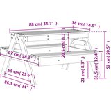  Stol za piknik za djecu 88 x 97 x 52 cm od masivne duglazije | shoptok.hr