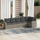  6-dijelni set vrtnih sofa od poliratana s jastucima sivi | shoptok.hr