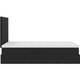  Krevet s prostorom za pohranu s LED-om Crna 120 x 200 cm Baršun | shoptok.hr