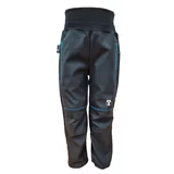 Kukadloo Children's softshell pants SUMMER - black with blue pockets
