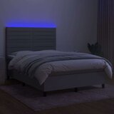  Box spring postelja z vzmetnico LED svetlo siva 140x190cm blago, (20789895) | Shoptok.si