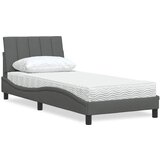 vidaXL Postelja z vzmetnico temno siva 90x200 cm blago Cene